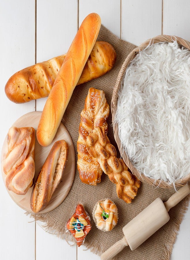 Sewroro Fake Bread Artificial Bread Simulation Food Model, PU Orange Baguette, 13.77 Inch, Kitchen Decoration Prop - Image 2